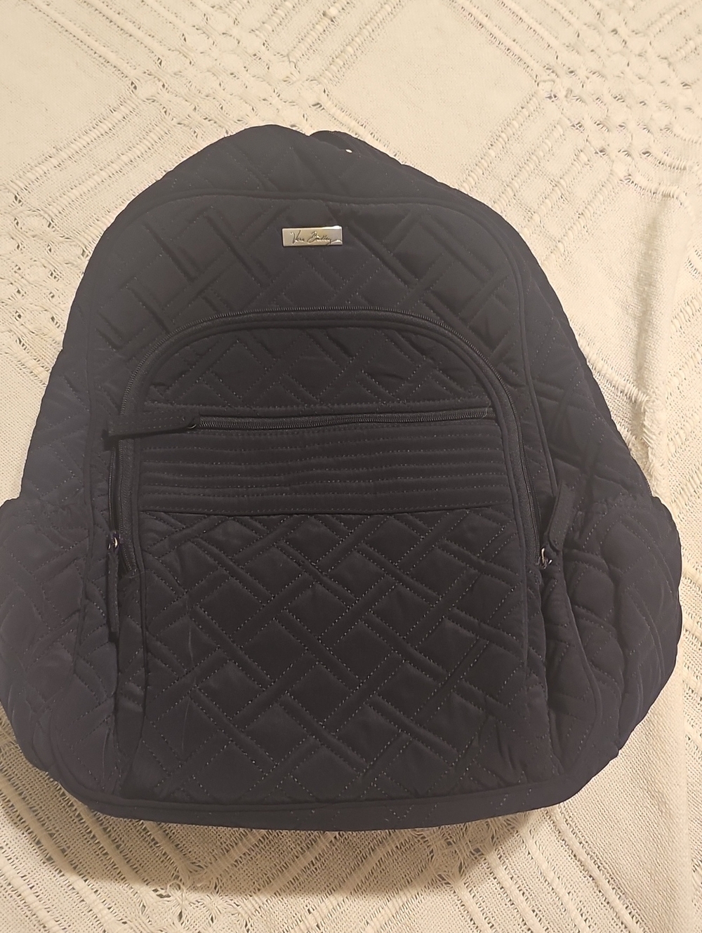 Vera Bradley Quilted Navy Backpack Front Pocket